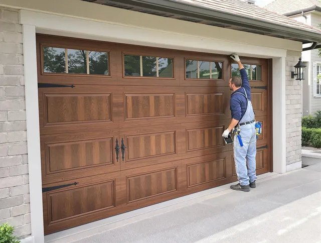 Custom garage door showcase by Solon Garage Door Repair in Solon