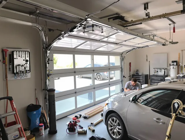 Garage door noise reduction service by Solon Garage Door Repair in Solon